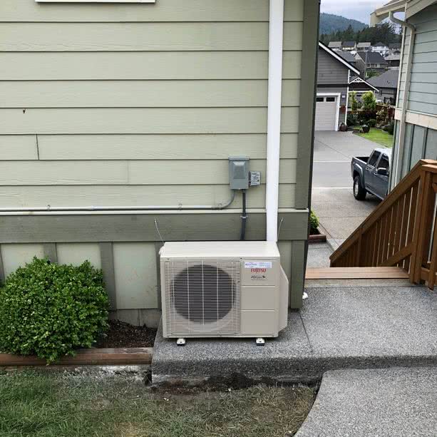 HVAC installation just outside home