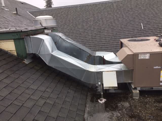HVAC installation on roof