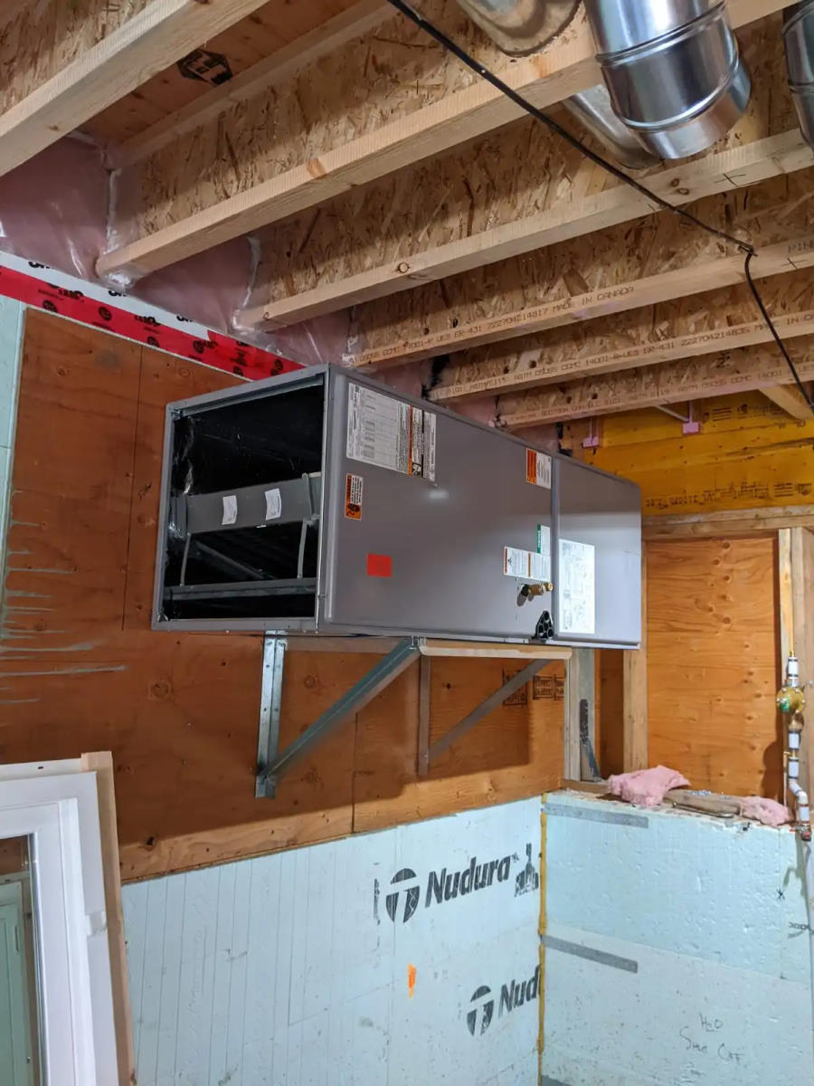 HVAC attached to wall