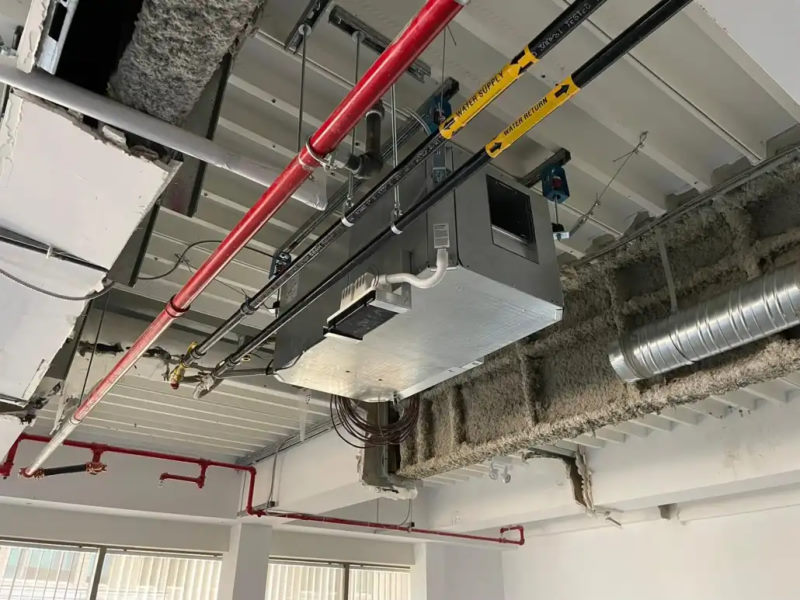 shot of ceiling with HVAC equipment